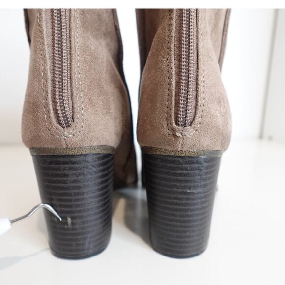 Candies Mocha Suede Ankle Boot / Booties/ Chunk Heel - Picture 10 of 10